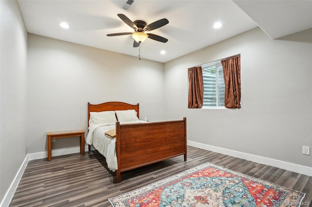 3165 W 63rd Ave, Denver, CO 80221 - bedroom featuring wood finished floors, ceiling fan, baseboards, and visible vents