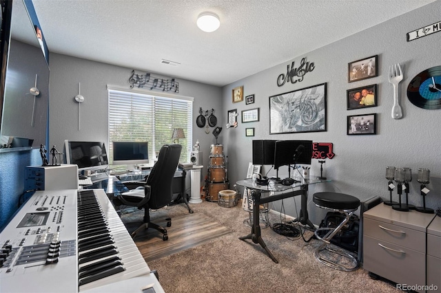 16086 E 97th Pl, Commerce City, CO 80022 - carpeted home office with a textured wall and a textured ceiling