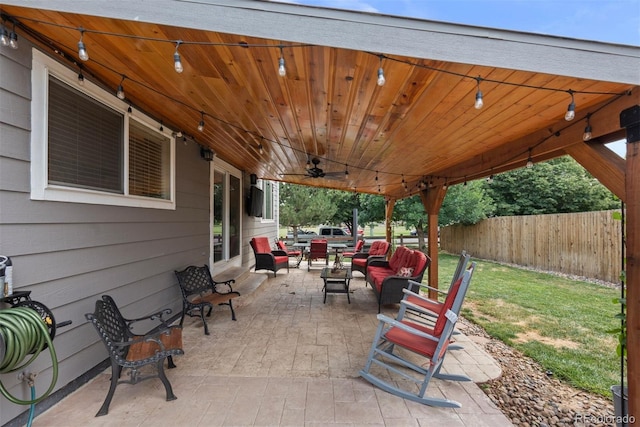 16086 E 97th Pl, Commerce City, CO 80022 - view of patio with an outdoor living space and a ceiling fan