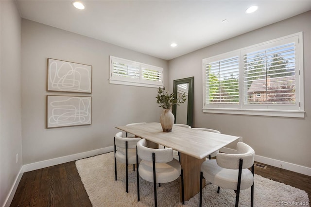3690 W Byron Pl, Denver, CO 80211 - dining space featuring healthy amount of natural light, dark wood finished floors, and recessed lighting