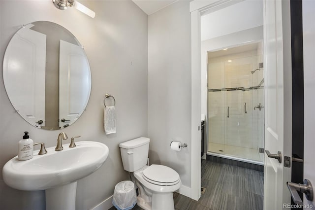 3690 W Byron Pl, Denver, CO 80211 - bathroom with a stall shower and baseboards