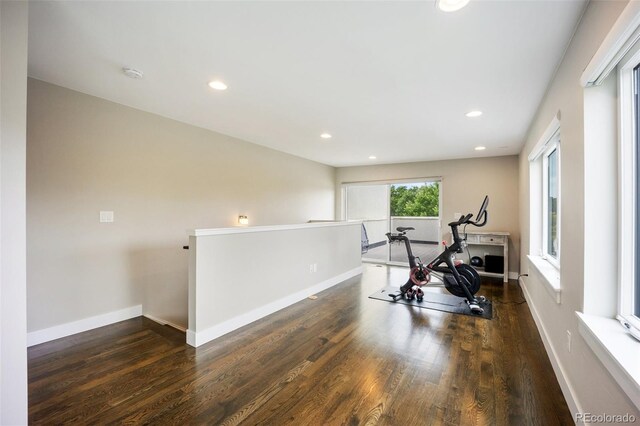 3690 W Byron Pl, Denver, CO 80211 - exercise area featuring wood finished floors and recessed lighting
