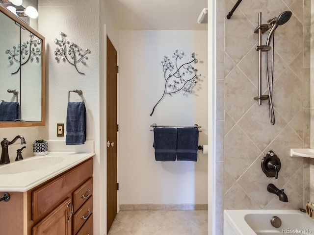 7700 N Depew St Unit 1518, Arvada, CO 80003 - bathroom with vanity, shower / bathtub combination, and tile patterned floors