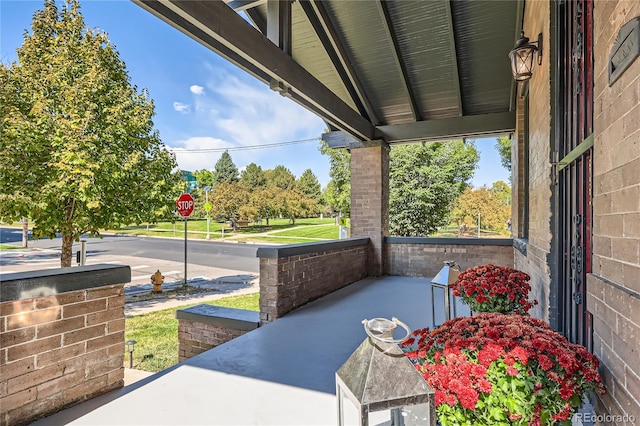 view of patio featuring covered porch