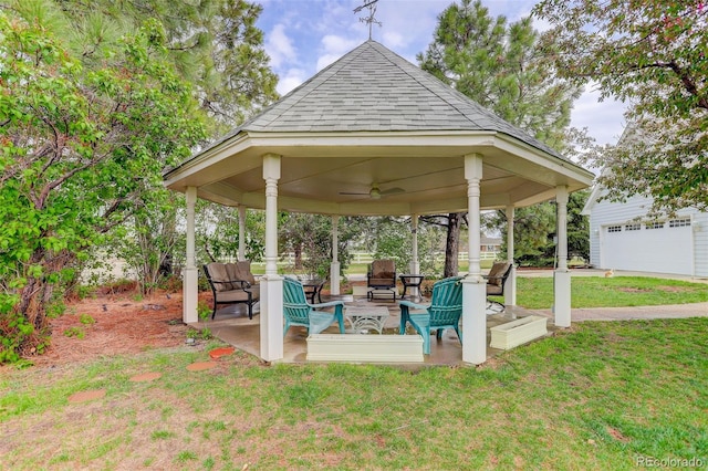 31 N Algonquian St, Aurora, CO 80018 - view of patio / terrace featuring a gazebo and ceiling fan