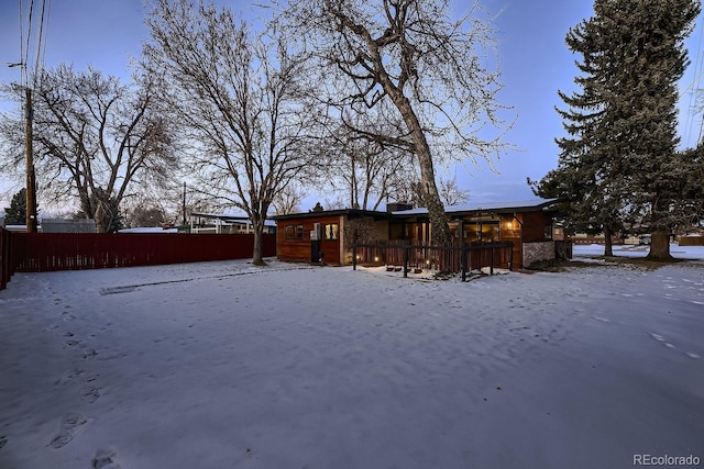 view of snowy yard