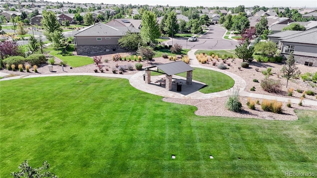 aerial view with a residential view