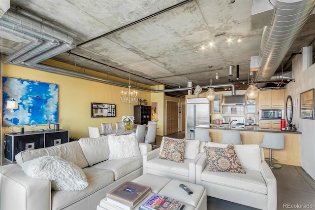 2100 16th St Unit 606, Denver, CO 80202 - living area with a chandelier