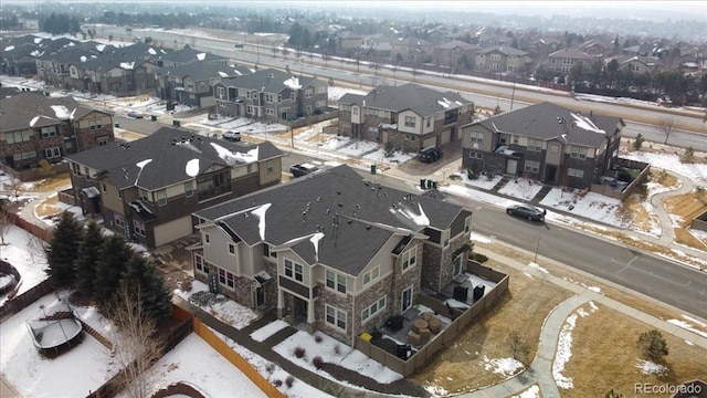 drone / aerial view with a residential view