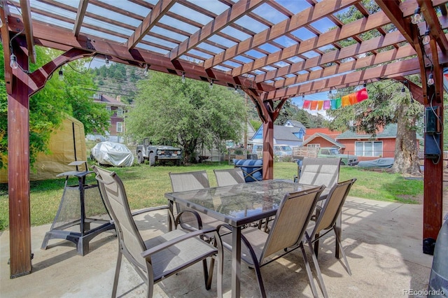 view of patio with a pergola