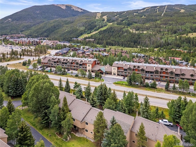 bird's eye view with a residential view and a mountain view