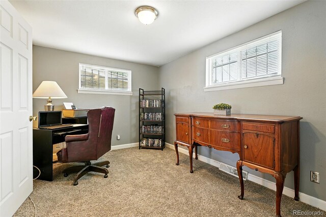 2461 Niagara St, Denver, CO 80207 - carpeted home office with baseboards