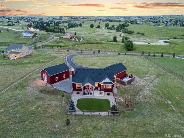 3124 Antelope Ridge Trl, Parker, CO 80138 - aerial view at dusk of a view of rural / pastoral area