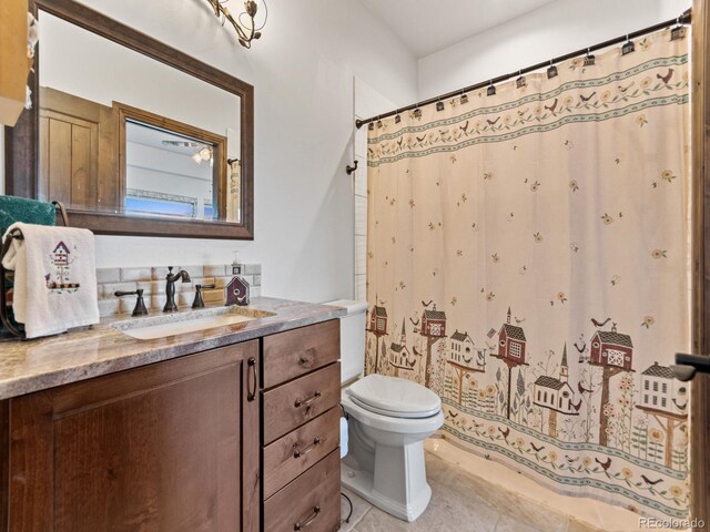 3124 Antelope Ridge Trl, Parker, CO 80138 - full bath with vanity, tile patterned floors, and curtained shower