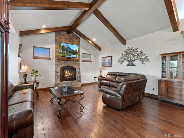 3124 Antelope Ridge Trl, Parker, CO 80138 - living room with hardwood / wood-style floors and a fireplace