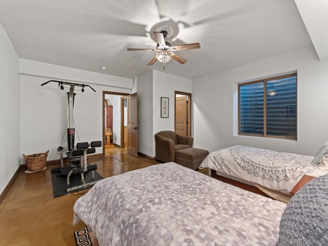 3124 Antelope Ridge Trl, Parker, CO 80138 - bedroom with baseboards and a ceiling fan