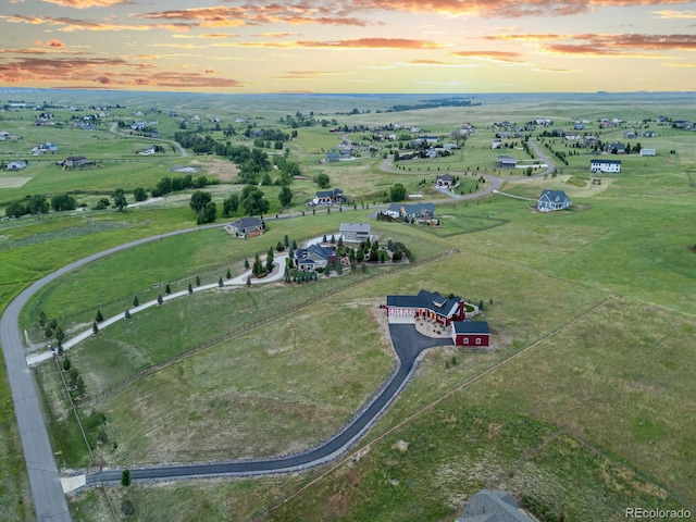 3124 Antelope Ridge Trl, Parker, CO 80138 - aerial view at dusk of a rural view