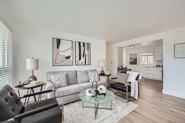 1649 Lima St, Aurora, CO 80010 - living room featuring light wood-type flooring and baseboards