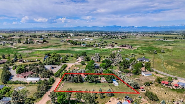 1813 Pikes Peak St, Erie, CO 80516 - view of property location featuring property parcel outlined and mountains