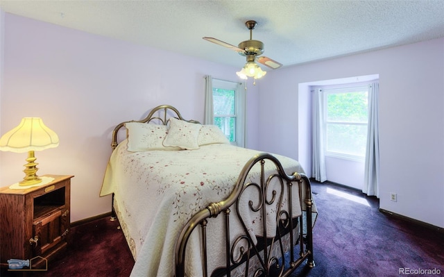1813 Pikes Peak St, Erie, CO 80516 - bedroom featuring dark colored carpet, multiple windows, and ceiling fan
