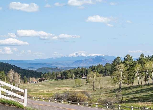 property view of mountains with a rural view