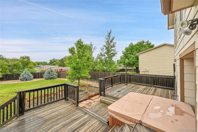 13008 Grove Way, Broomfield, CO 80020 - wooden deck with a hot tub