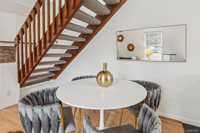 dining room with light hardwood / wood-style floors