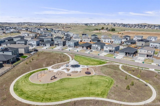 aerial view featuring a residential view