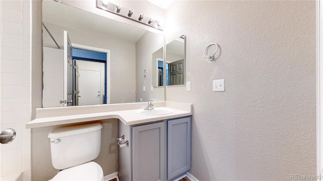 15926 Butterwort Cir, Parker, CO 80134 - bathroom with a textured wall and vanity