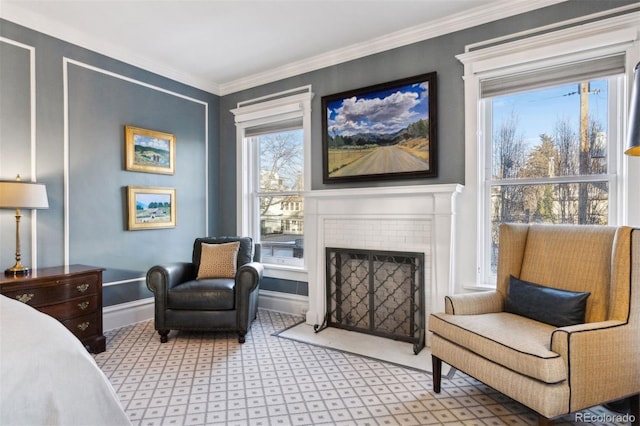 bedroom featuring ornamental molding