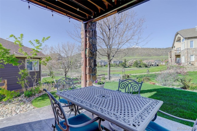 view of patio with outdoor dining space