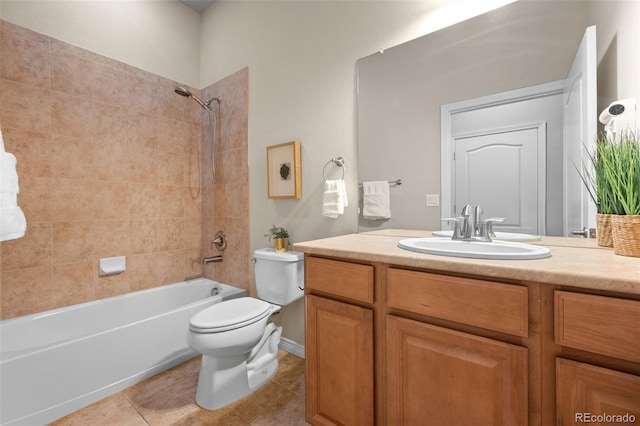 15414 Xenia Ct, Thornton, CO 80602 - bathroom with shower / washtub combination, vanity, and tile patterned floors
