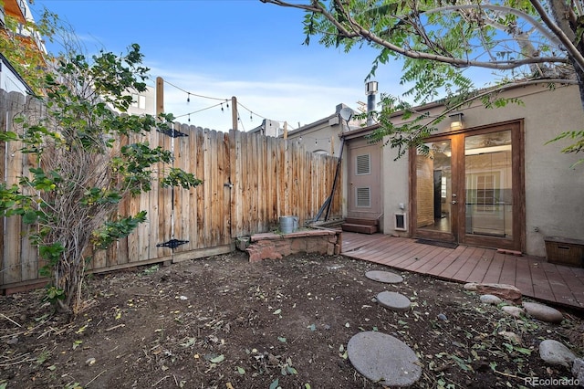 view of yard featuring a deck