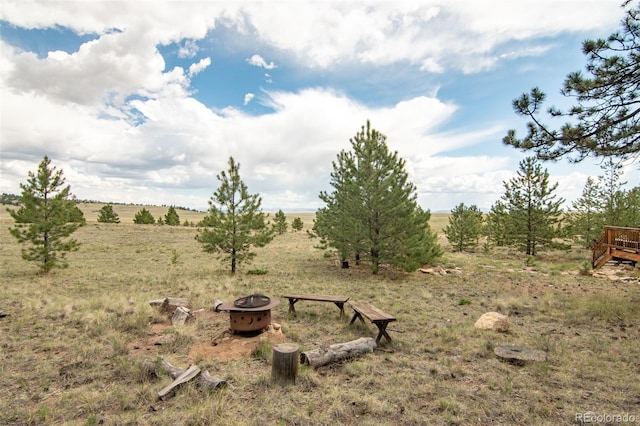 244 Lariat Loop, Hartsel, CO 80449 - view of yard featuring a fire pit and a rural view