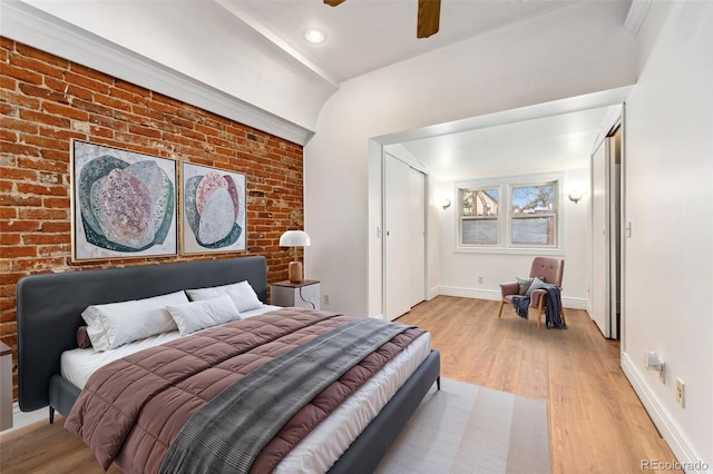 1748 S Logan St, Denver, CO 80210 - bedroom featuring light wood-style floors, baseboards, and a ceiling fan
