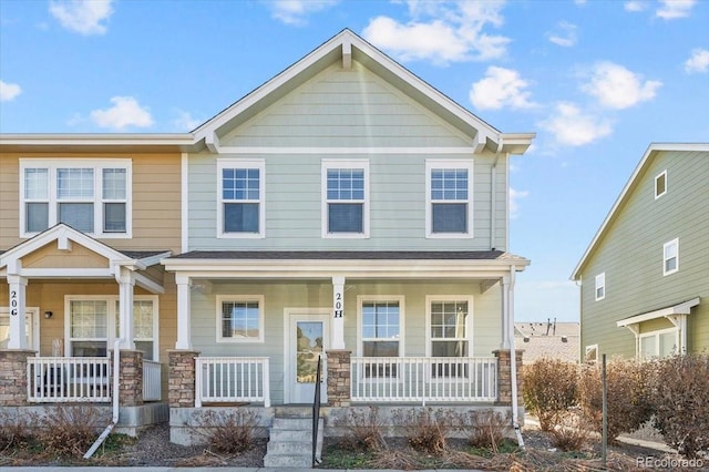 craftsman inspired home with covered porch