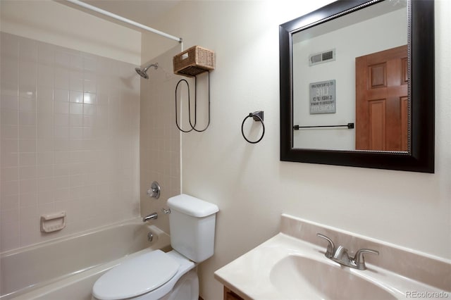 120 Red Rock Ct, Woodland Park, CO 80863 - bathroom featuring toilet, bathtub / shower combination, and vanity