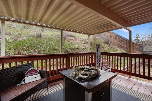 120 Red Rock Ct, Woodland Park, CO 80863 - view of wooden terrace