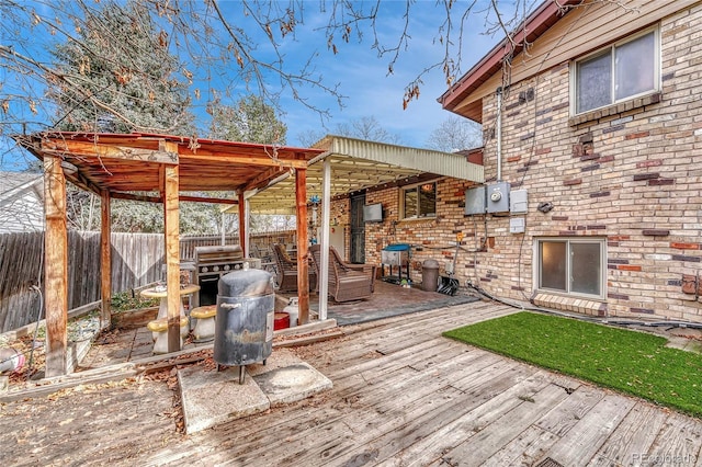 deck with an outdoor hangout area