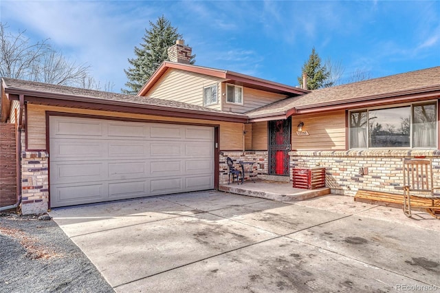 view of front of house with a garage