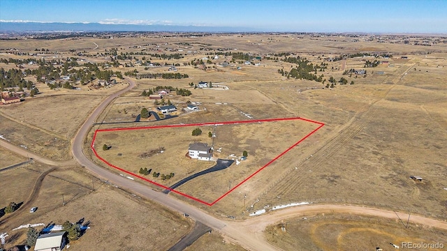 aerial view featuring a rural view