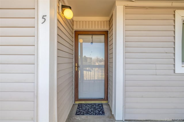 view of doorway to property