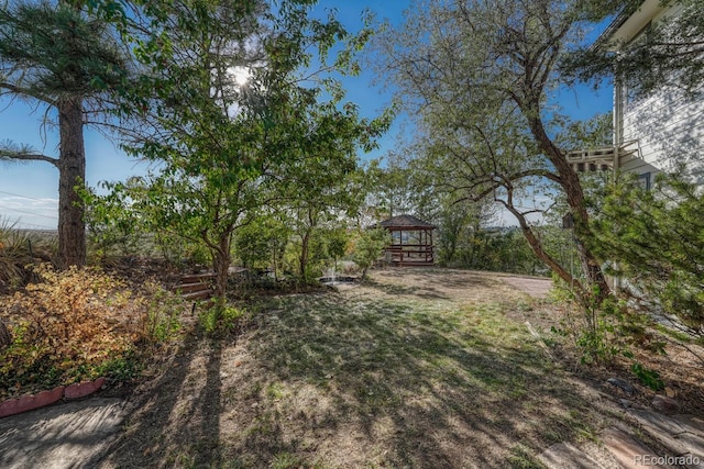 view of yard featuring a gazebo