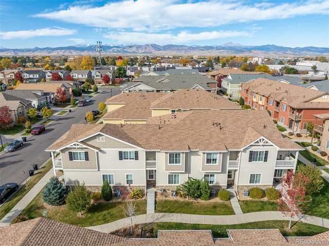 aerial view with a mountain view