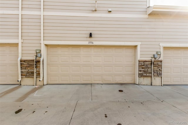 view of garage