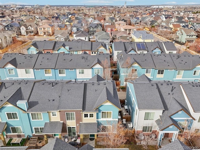 aerial view with a residential view