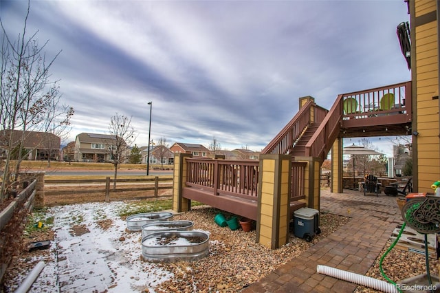 view of yard featuring a wooden deck