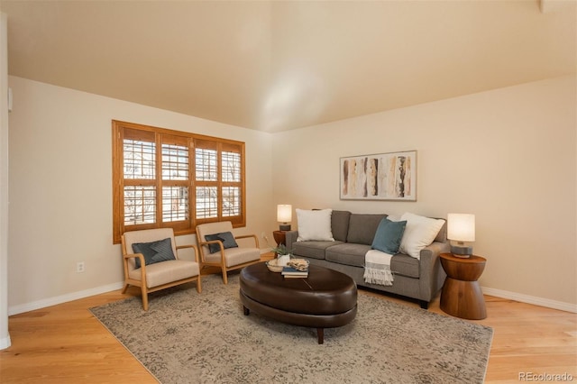 living room with hardwood / wood-style floors