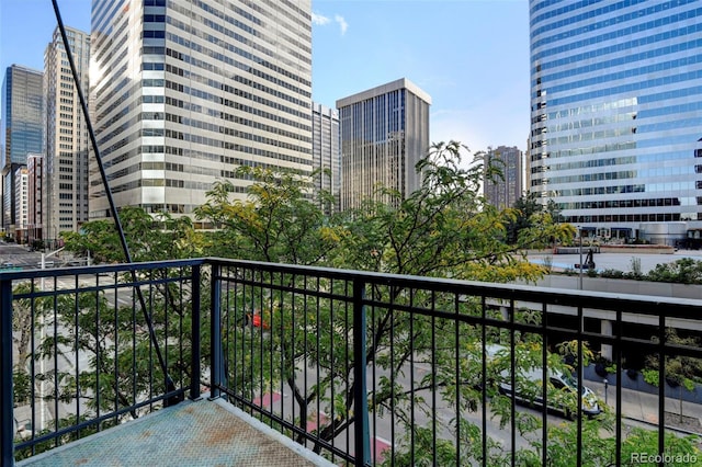 balcony with a view of city
