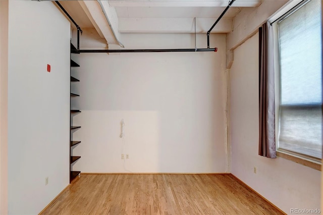 walk in closet featuring light wood-type flooring